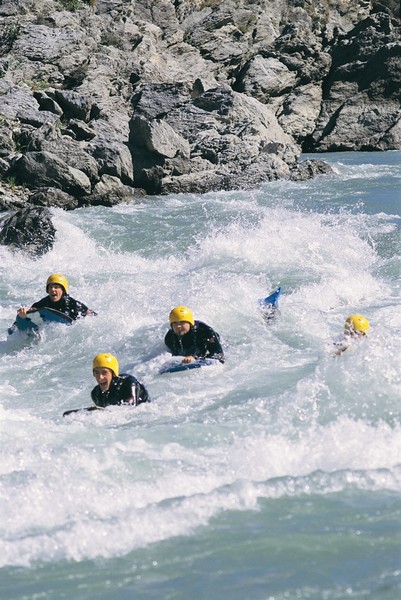 River boarding in the rapids